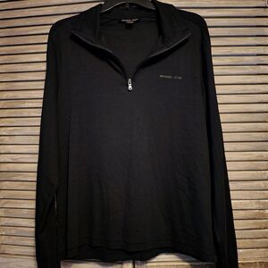 Black Michael Kors 1/4 Zip Pullover Size Large EUC